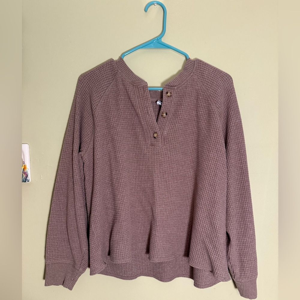 Old Navy Women's Brown Waffle Knit Sweater